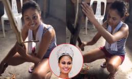 Á hậu Hoàn Vũ 2010 bổ củi thổi cơm gây ấn tượng mạnh