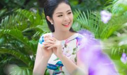 Hoa hậu Ngọc Hân xinh đẹp, thanh lịch đi làm MC 