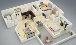 20 mẫu thiết kế nhà 3D đầy ấn tượng cho căn hộ 2 phòng ngủ