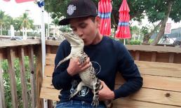 Hồ Quang Hiếu thản nhiên hôn cá sấu 