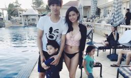 Trương Quỳnh Anh diện áo tắm gợi cảm bên chồng và con trai