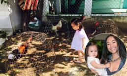 Con gái Đoan Trang thích thú khi về quê ngoại chơi