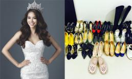 Phạm Hương mang cả tủ giày đi thi Hoa hậu Hoàn vũ 2015