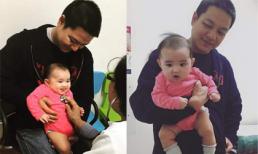 Con gái Kim Hiền dũng cảm, cười toe toét khi đi tiêm