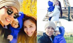 Diễm Hương hạnh phúc hưởng tuần trăng mật cùng chồng con tại Pháp