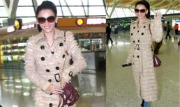 Trương Bá Chi mặc diêm dúa như 'bao tải' ở sân bay