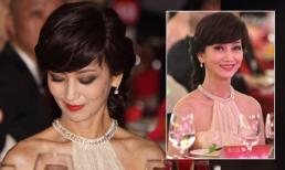 U70 Triệu Nhã Chi gầy trơ xương đòn vẫn diện váy hở vai