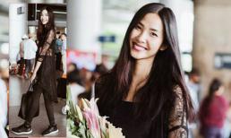 Hoàng Thùy diện đồ cực chất ở sân bay khi trở về Việt Nam