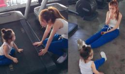 Elly Trần rủ con gái lớn Cadie cùng đi tập thể thao