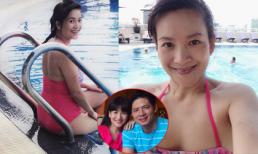 Bà xã Bình Minh không ngại khoe body 'thừa cân' khi diện bikini