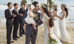 Vợ chồng Trang Nhung hôn nhau trước mặt con gái