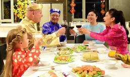 Chồng Tây lần đầu diện áo dài đón Tết cùng Thu Minh