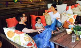 Gia đình Đoan Trang 'lê la' hàng quán ngày cuối tuần
