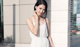 Hoa hậu Trần Thị Quỳnh thanh lịch xuống phố