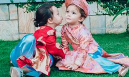 Hai con Hồng Nhung đẹp như thiên thần với áo dài