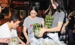 Khánh Thi phát bánh chưng miễn phí giữa Sài Gòn
