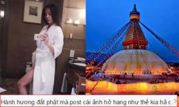 Thủy Tiên bị 'ném đá' vì khoe ảnh trong nhà tắm khi hành hương về đất Phật