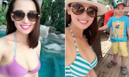 Lã Thanh Huyền khoe vòng một căng tràn khi diện áo tắm