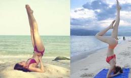 Phạm Hương 'bắt chước' Hà Hồ thực hiện động tác khó khi mặc bikini