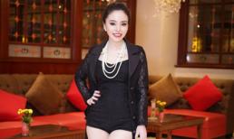 Á hậu Hạ My thể hiện gu thời trang với tông đen quý phái