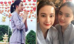 Không hở hang, Angela Phương Trinh mặc áo tràng kín đáo đi lễ chùa