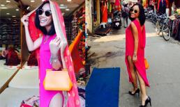 Đoan Trang diện váy xẻ táo bạo ở Ấn Độ