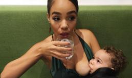 Blogger nhận 'mưa lời khen' vì tự tin cho con bú giữa đám cưới