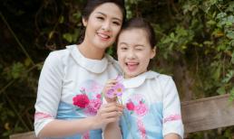 Ngọc Hân duyên dáng diện áo dài đôi cùng 'con gái nuôi'