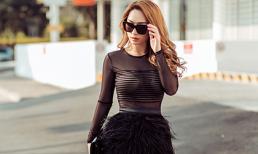 Mẫu Việt diện váy voan mỏng lộ nội y dạo phố