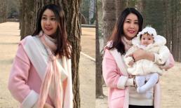 Hoa hậu Hà Kiều Anh cùng gia đình đến đảo Nami, Hàn Quốc