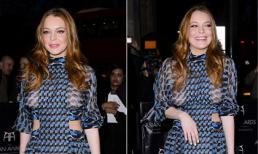  'Gái hư' Lindsay Lohan làm loạn thị giác khi diện váy rối mắt