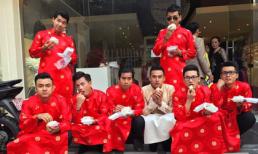 Lương Thế Thành ăn bánh chống đói trước giờ rước cô dâu Thúy Diễm