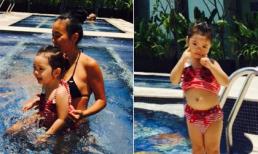 Con gái Đoan Trang thích thú khi được đi bơi