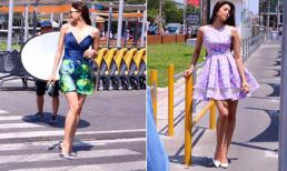 Hoa hậu Phạm Hương tươi rói dù chụp ảnh dưới trời nắng như đổ lửa