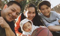 Vợ chồng Kim Hiền hạnh phúc cùng chơi bóng rổ với con