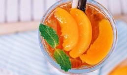 Cách ngâm đào miếng pha trà đào ngọt thanh mát