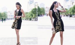 Lan Khuê nổi bật trên phố với 'cây' hàng hiệu