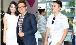 Ông xã Lê Khánh lặng lẽ đứng từ xa nhìn vợ