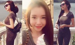 Elly Trần khoe gương mặt trẻ thơ và thân hình nóng bỏng ở Nga