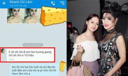 Xuất hiện tin nhắn Lâm Chi Khanh dụ fan Hương Giang Idol với giá 10 triệu