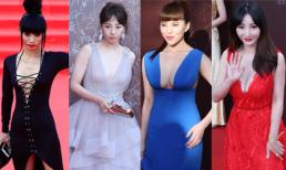 Sao Hoa ngữ khoe vòng một gợi cảm trên thảm đỏ Hoa Biểu