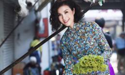 MC Thanh Mai duyên dáng trong tà áo dài, khoe sắc ở chợ Bến Thành