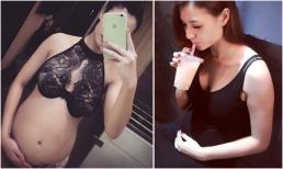 Hồng Quế che mặt khoe bụng bầu 6 tháng với nội y