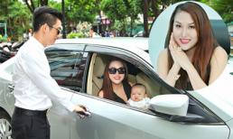 Bắt gặp Phi Thanh Vân cùng ông xã Bảo Duy đưa con trai đi làm bằng xe hơi riêng