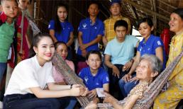 Hoa hậu Dương Kim Ánh giản dị đi từ thiện ở Sóc Trăng