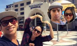 Vợ chồng Ngọc Lan nhí nhảnh khi đi hưởng tuần trăng mật ở Mỹ