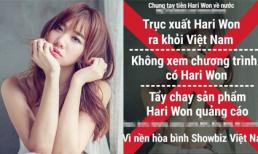 Sau Hồ Ngọc Hà, Hari Won đang bị dân mạng kêu gọi tẩy chay