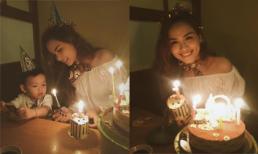 Hoa hậu Diễm Hương hạnh phúc đón sinh nhật bên con trai
