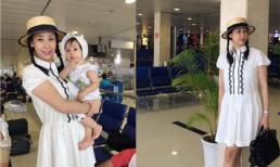 Tết tóc hai bên, Hà Kiều Anh được con trai khen trẻ như gái 15