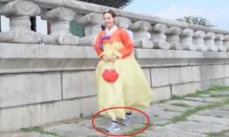 Ca sĩ Minh Hằng gây chú ý khi mặc hanbok, đi giày thể thao